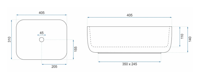 Умивальник REA DEMI MINI SHINY AIAX накладний мармур