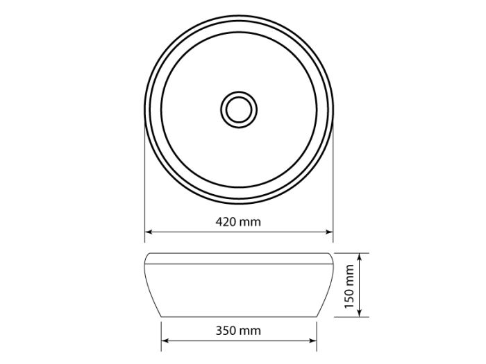Умывальник накладной NEWARC Countertop голубой/бронза декор