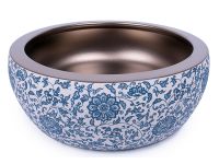 Умивальник накладний NEWARC Countertop блакитний/бронза декор