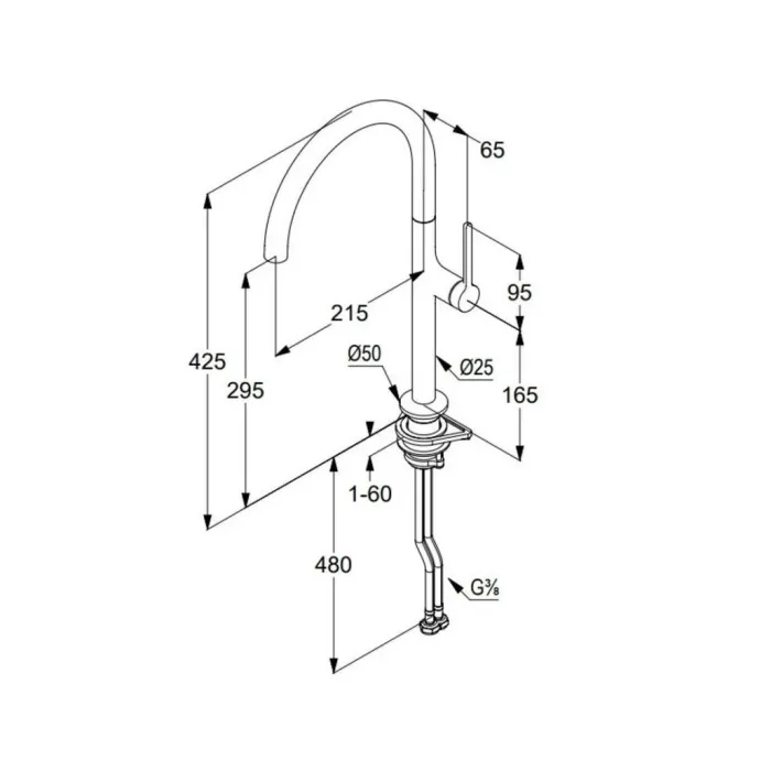Змішувач для кухні Reef 508030575 хром Kludi