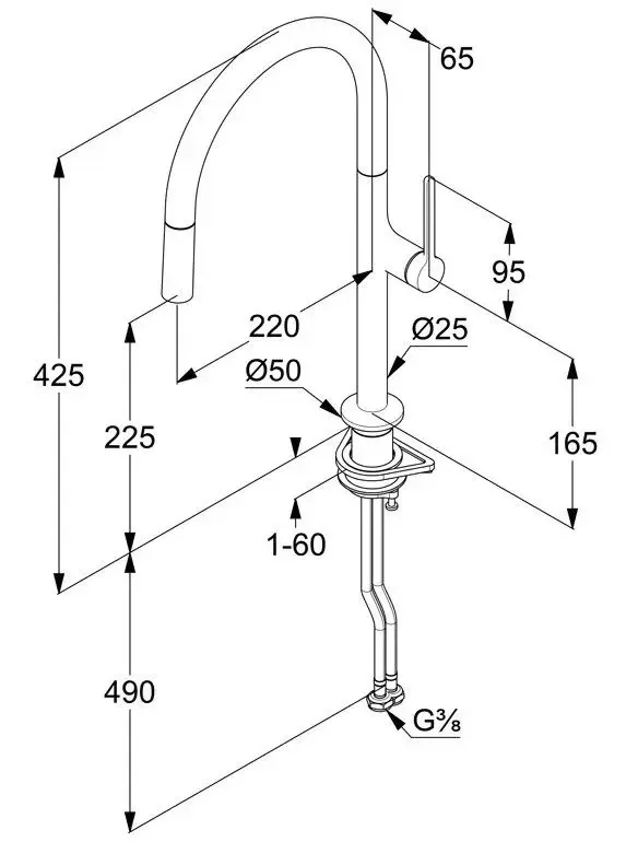 Змішувач для кухні Reef 508510575 хром Kludi