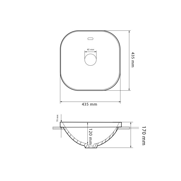 Умивальник VBI MARIOTTO WHITE врізний