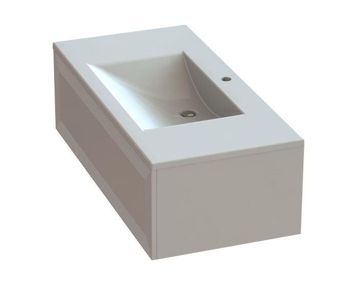 Тумба "Глория" 100 см с умывальником "Орфей" Белый