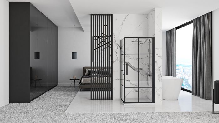 Душова кабіна REA RUBIK BLACK MAT 90х90