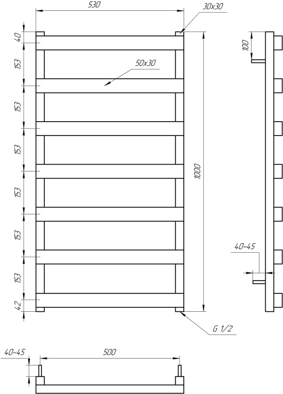 Рушникосушка GENESIS AQUA Fancy 100x53 електро