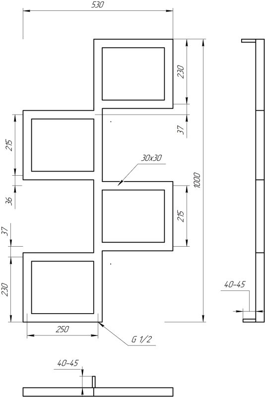 Полотенцесушитель GENESIS AQUA Fito 100x53 электро