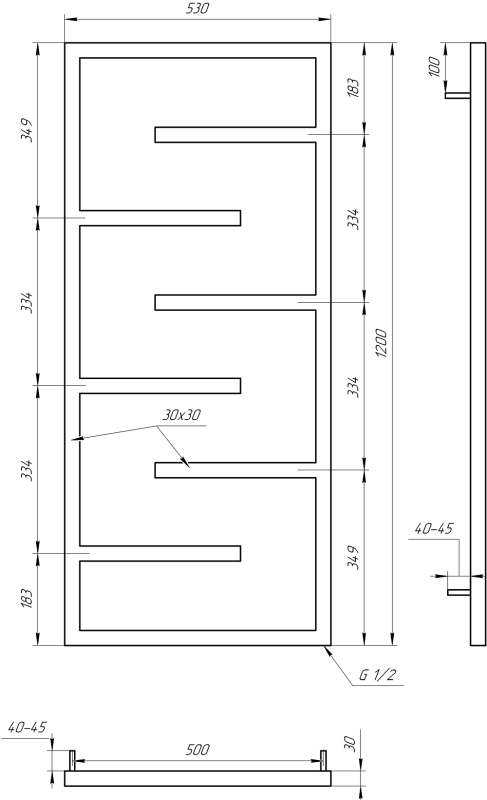 Рушникосушка GENESIS AQUA Infinite 120x53 водяна