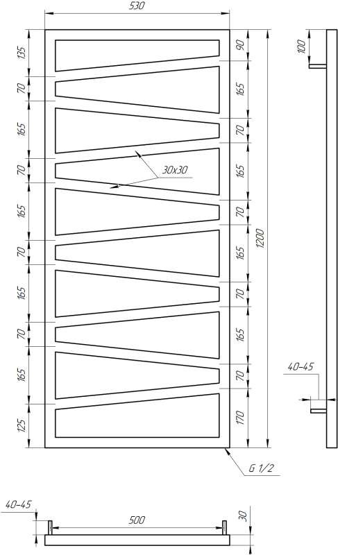 Рушникосушка GENESIS AQUA Genesis 120x53 водяна
