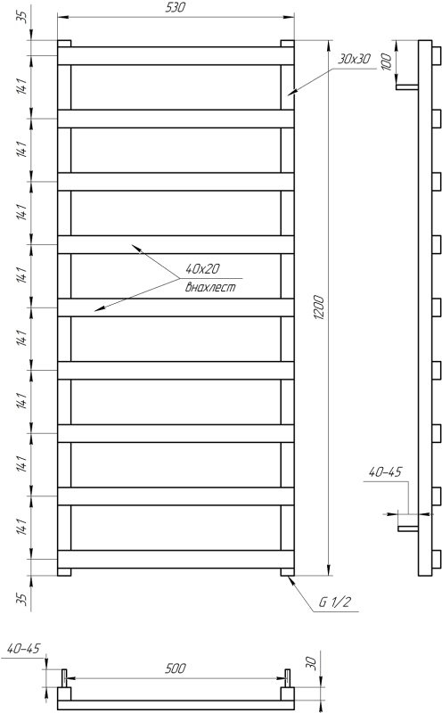 Рушникосушка GENESIS AQUA Basis 120x53 електро