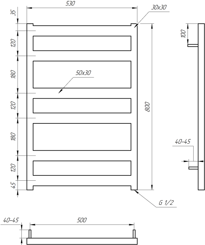Рушникосушка GENESIS AQUA Fom 80x53 електро