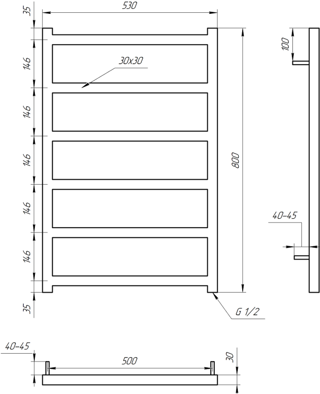 Полотенцесушитель GENESIS AQUA Bud 80x53 электро