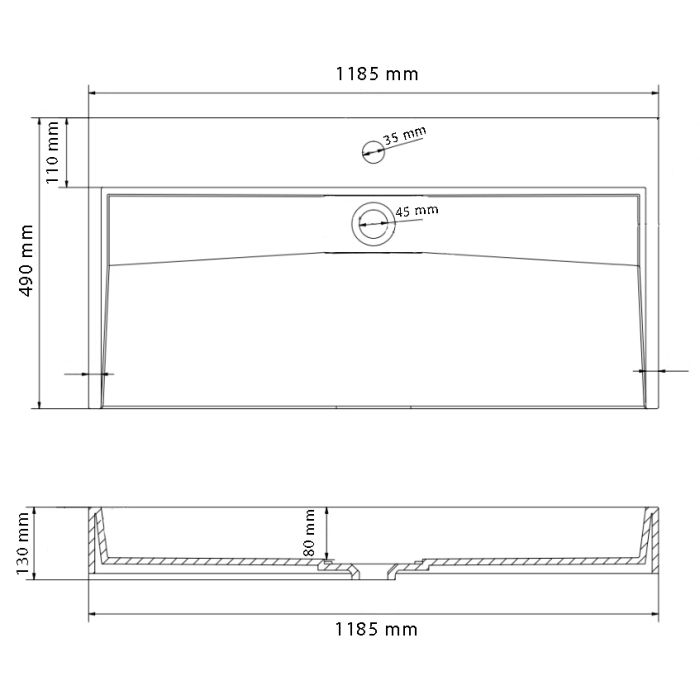 Умивальник VBI VIESTE 120 GREY MATT накладний