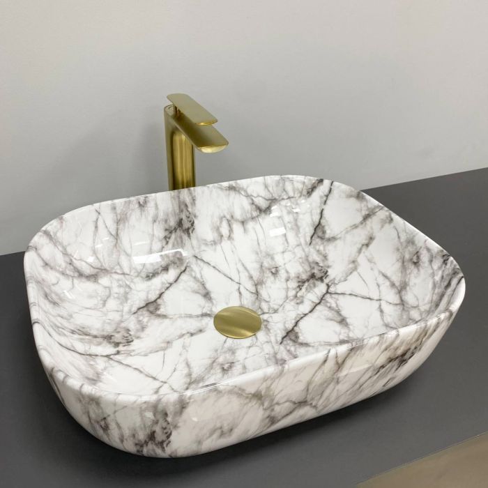 Умивальник VBI BERGAMO BLACK STAINS GLOSSY накладний