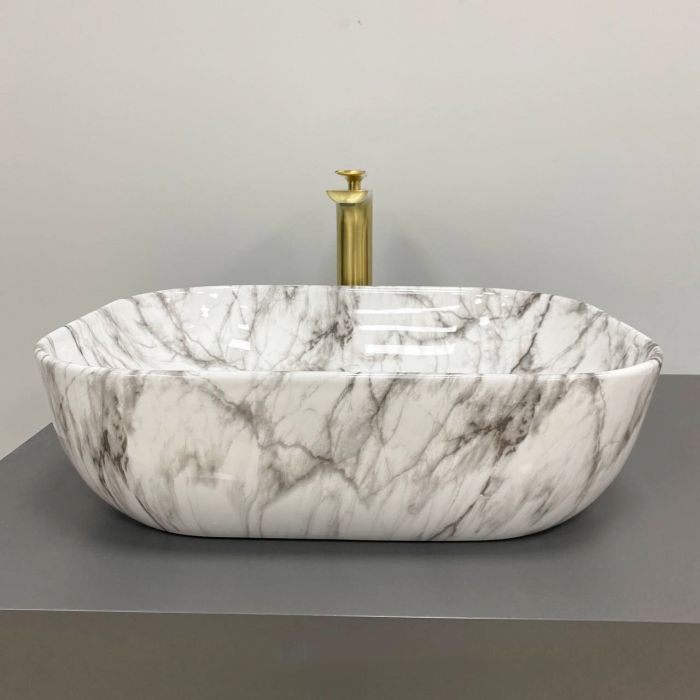 Умивальник VBI BERGAMO BLACK STAINS GLOSSY накладний