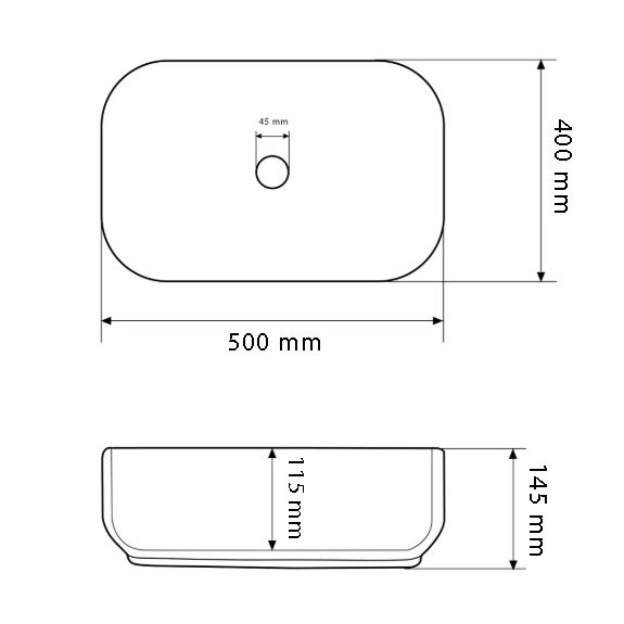 Умивальник VBI BERGAMO BLACK STAINS GLOSSY накладний