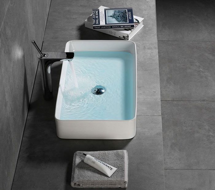 Умывальник REA DENIS WHITE белый накладной