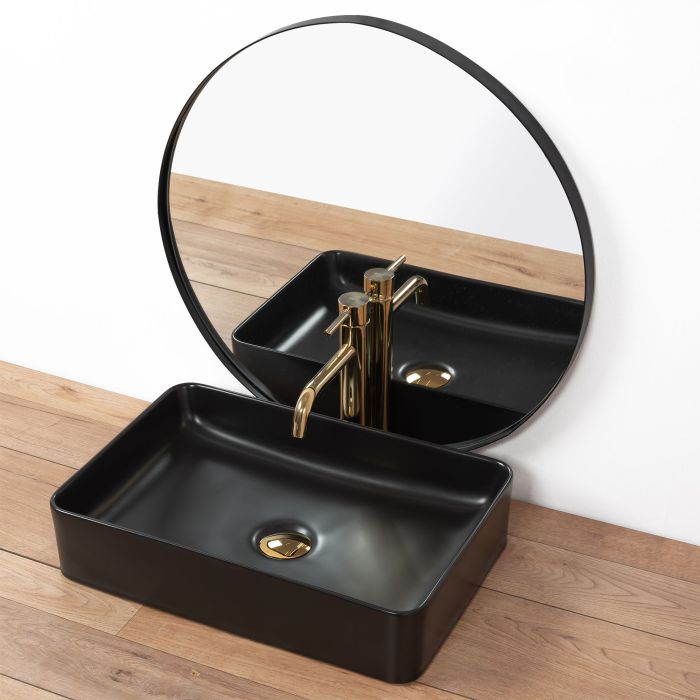 Умывальник REA AVIA BLACK MAT накладной черный матовый