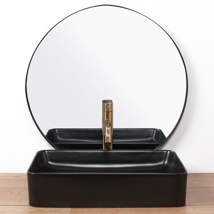 Умывальник REA AVIA BLACK MAT накладной черный матовый