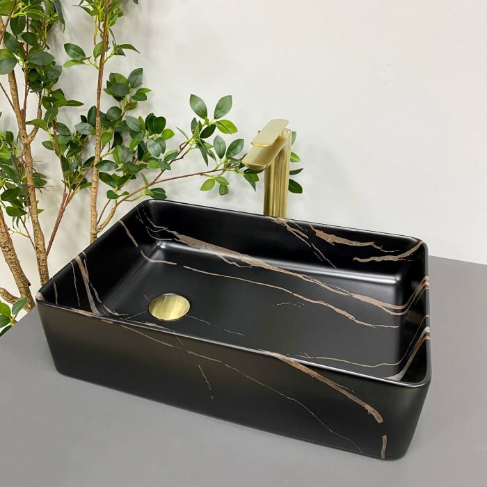 Умивальник VBI VELLETRI BLACK STONE MATT накладний