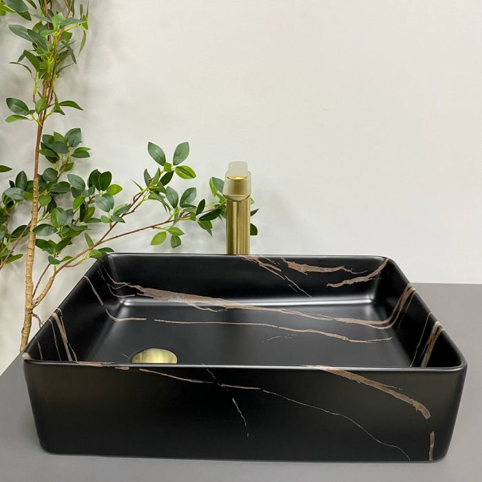 Умивальник VBI VELLETRI BLACK STONE MATT накладний