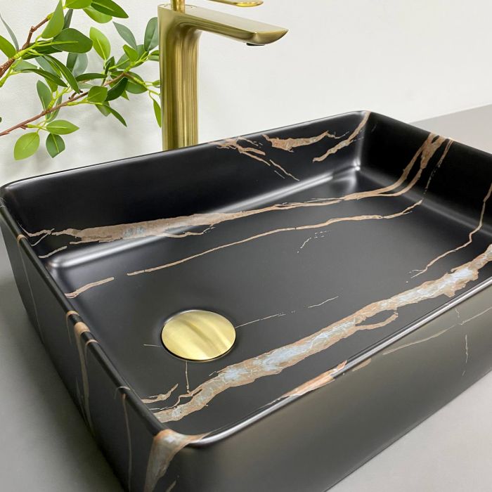 Умивальник VBI VELLETRI BLACK STONE MATT накладний