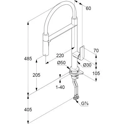 Змішувач для кухні Qord 568590575 хром Kludi