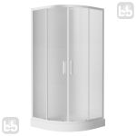 Душова кабіна TISZA 90*90*200см, на мілкому піддоні, профіль білий, скло Zuzmara