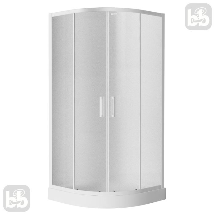 Душова кабіна TISZA 90*90*200см, на мілкому піддоні, профіль білий, скло Zuzmara