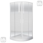 Душова кабіна TISZA (AMUR) 90*90*200см, на мілкому піддоні, профіль білий, скло Frizek