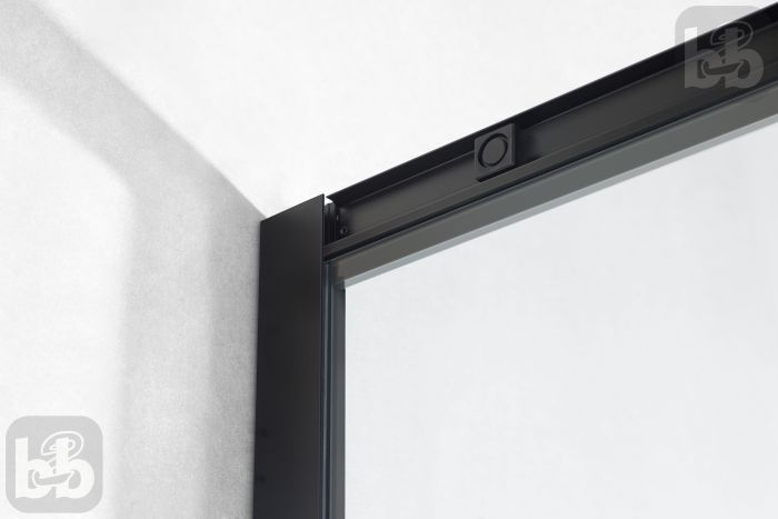 Душевая кабина TISZA BS 90*90*200см, с поддоном 15см, профиль черный, стекло "Spagetti"