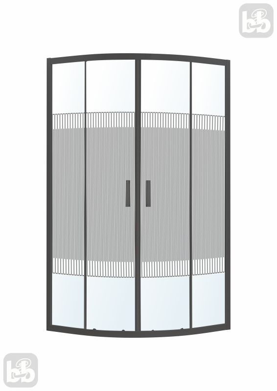 Душова кабіна TISZA BS 90*90*185см, профіль чорний, скло "Spagetti"