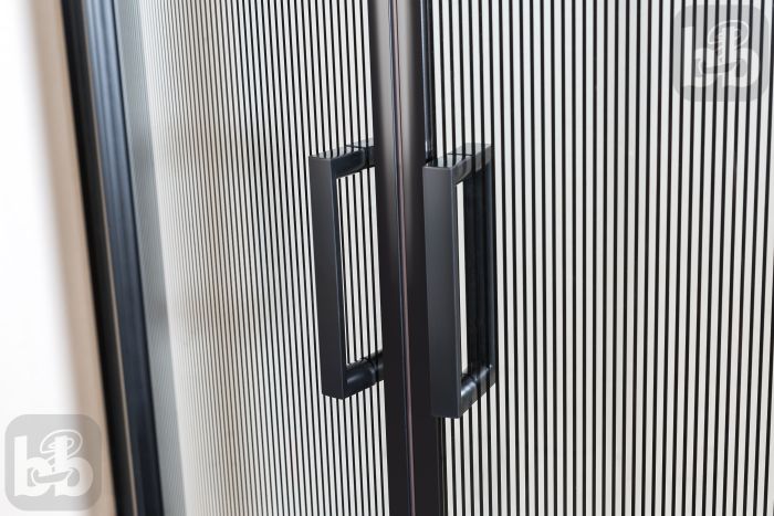 Душова кабіна TISZA BS 90*90*185см, профіль чорний, скло "Spagetti"