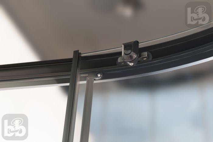 Душова кабіна TISZA BS 90*90*185см, профіль чорний, скло "Spagetti"