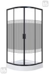 Душова кабіна TISZA BS 90*90*200см, з піддоном 15см, профіль чорний, скло "Spagetti"