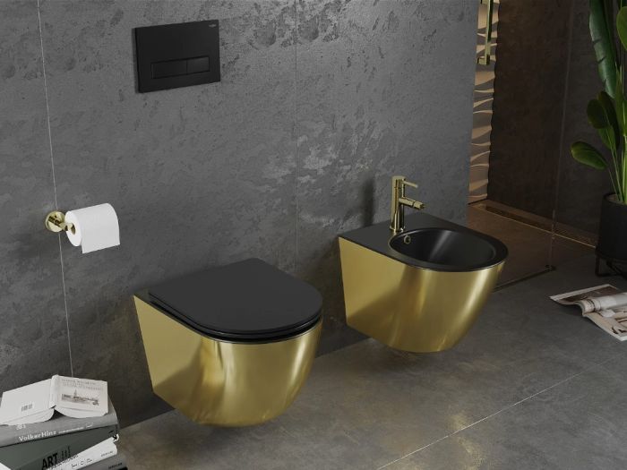 Подвесное биде MEXEN LENA GOLD BLACK MATT