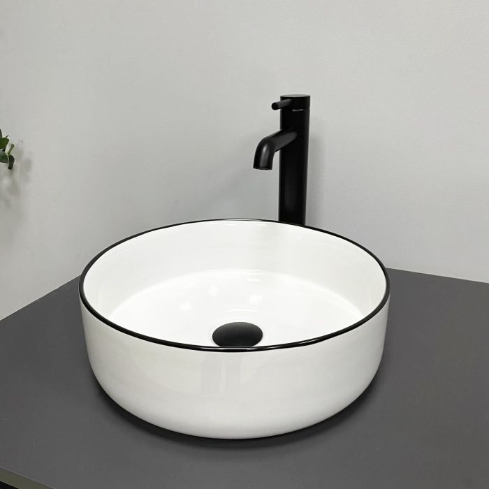 Умывальник VBI PRATO WHITE BLACK EDGE накладной