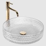 Умивальник REA CRISTAL 39 TRANSPARENT накладний