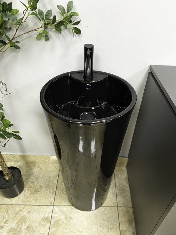 Умывальник VBI BOLONIA BLACK GLOSSY напольный