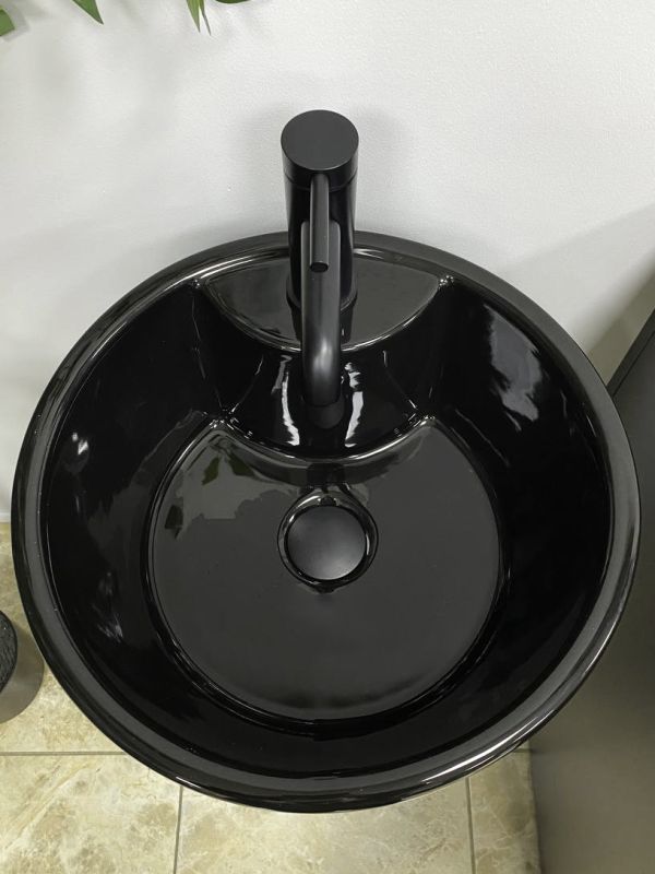 Умывальник VBI BOLONIA BLACK GLOSSY напольный