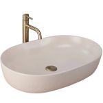 Умивальник REA CLEO 61 BEIGE MATT бежевий накладний