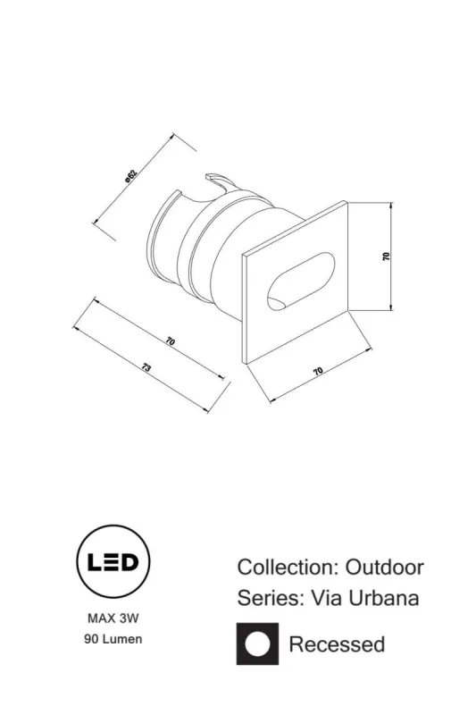 Вуличний світильник INSIDE 223, білий