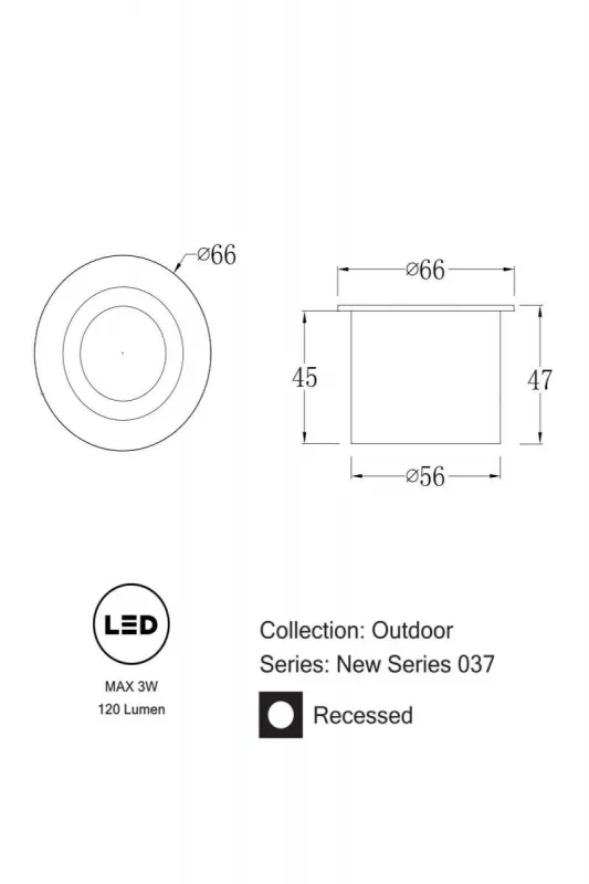 Вбудований вуличний світильний INSIDE 227