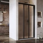 Душові двері трьохелементні ASDP3-130 1980 Transparent Black RAVAK