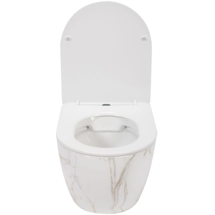 Підвісний унітаз REA CARLOS FLAT RIMLESS SHINY AIAX білий