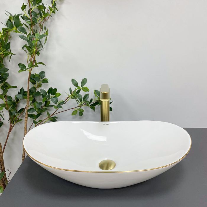 Умивальник VBI TURIN WHITE GOLD EDGE накладний