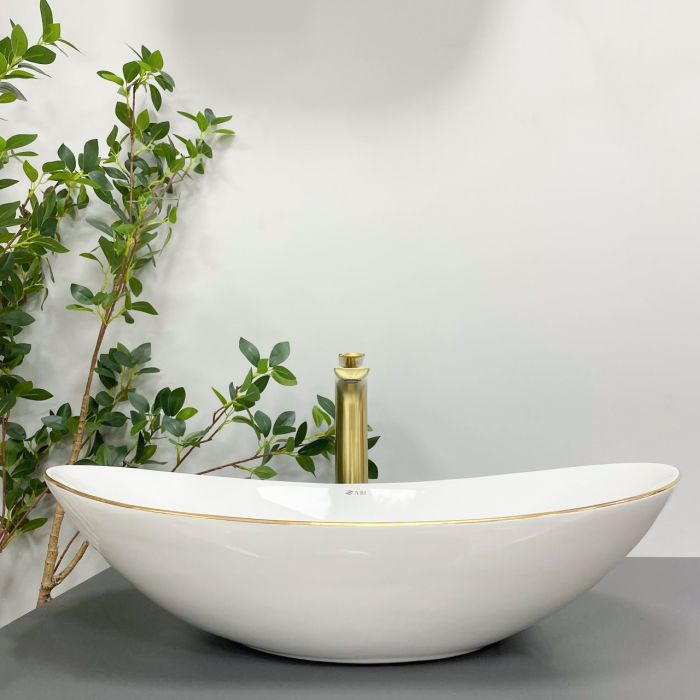 Умивальник VBI TURIN WHITE GOLD EDGE накладний