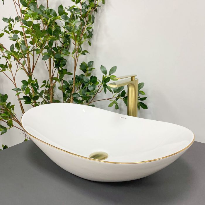 Умивальник VBI TURIN WHITE GOLD EDGE накладний