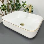 Умывальник VBI PALERMO WHITE GOLD EDGE накладной