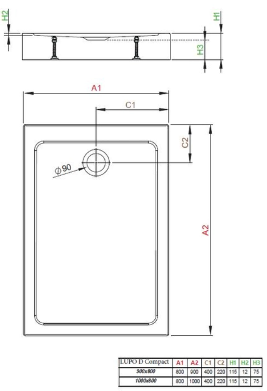 Душевая кабина Radaway Alienta Chrome D 80x100x190 прозрачное стекло + поддон Lupo + сифон 690P