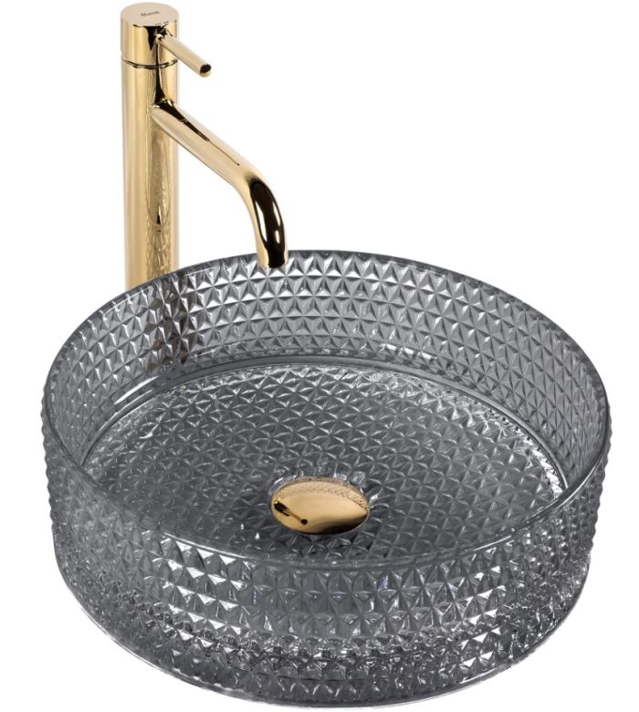 Умивальник REA CRISTAL BLACK накладний